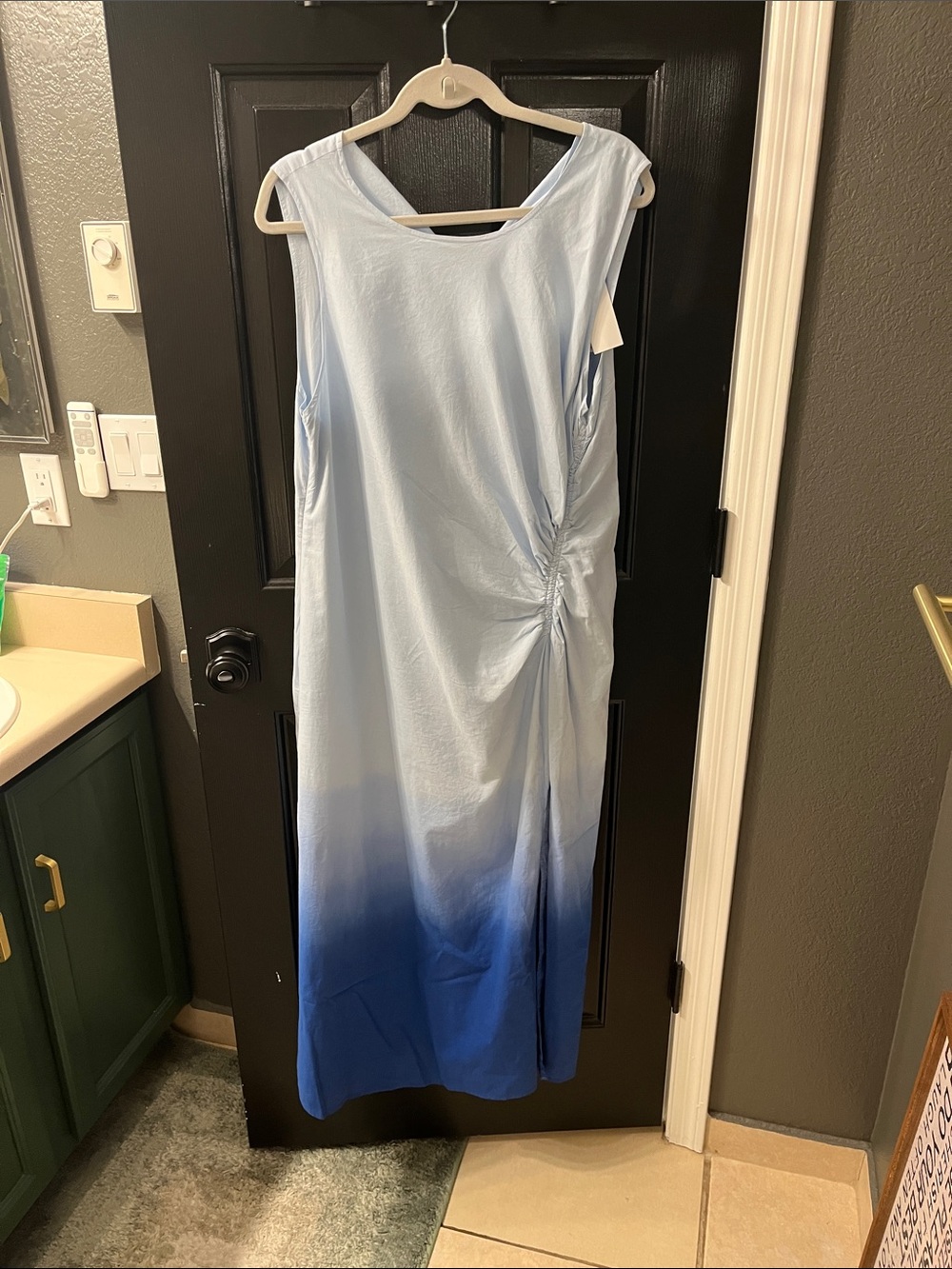 DKNYC Light Blue to Royal Blue Ombre Maxi Dress